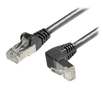 Transmedia Cat6A SFTP Patch Cable, RJ45 plug angled up, 2m - Umag