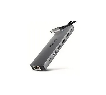 USB HUB AXAGON HMC-7HX2, 2xUSB3.2 Gen 2, 1xUSB-C, 2xHDMI, GLAN - Umag