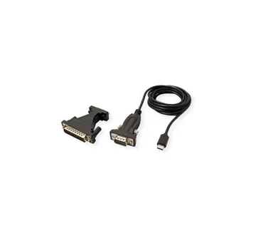 Roline VALUE pretvarač USB-C na Serial RS232, crni, 1.8m - Umag