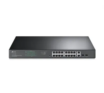 TP-Link JetStream 16-port Gigabit EasySmart PoE+ preklopnik (Switch), 16×10/100/1000M RJ45 PoE, 2×SFP Gigabit, 1U 19" rack-mo - Umag