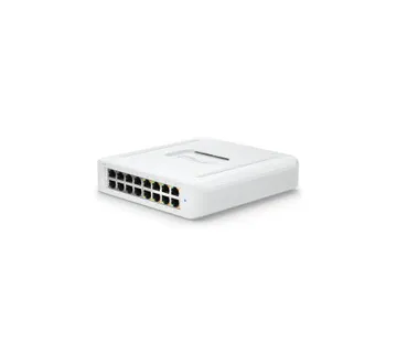 Ubiquiti UniFi Managed 16-port Gigabit Switch, 8-port PoE+, 45W (USW-LITE-16-PoE) - Umag