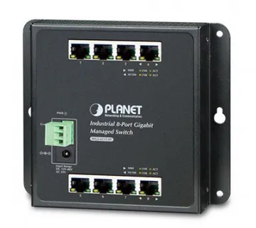 Planet Industrial 8-Ports GbE Wall-mount Managed Switch (-40~75 degrees C) - Umag