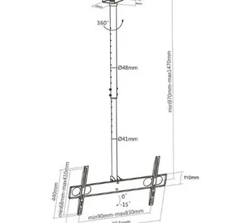 Manhattan TV stropni nosač 37''-70'', do 50 kg - Umag