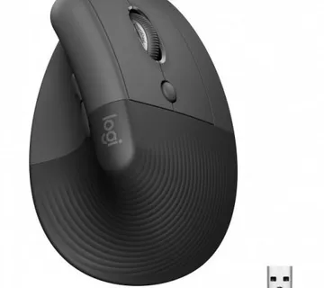 Logitech Lift Vertical Ergonomic Wireless Mouse, Black - Umag