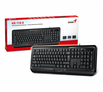 Genius KB-118 V2, žična tipkovnica, USB, crna - Umag