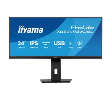 IIYAMA 34" XUB3493WQSU-B6 UWQHD (3440×1440) IPS 21:9, 120Hz, 400cd/m2, 1000:1, 1ms, 2×HDMI/DP, 2×USB-C/2×USB-A, HAS 150mm, zv - Umag