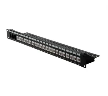 Roline 24-portni Patch Panel (prazni) 19" Keystone UTP Cat.5e/6/Class E, crni - Umag