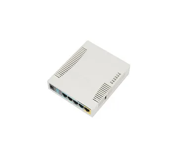 Mikrotik RB951Ui-2HnD, 600Mhz CPU, 128MB RAM, 5×LAN, 2.4Ghz 802b/g/n integrirana antena, plastično kućište, PSU, RouterOS L4 - Umag
