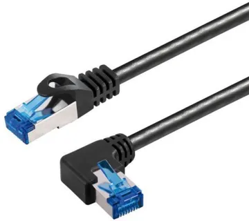 Transmedia Cat6A SFTP Patch Cable, RJ45 plug angled left, 2m - Umag