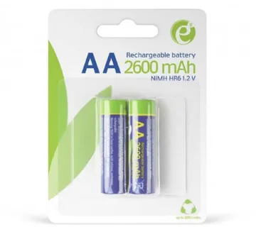 Gembird Ni-MH rechargeable AA batteries, 2600mAh, 2pcs blister pack - Umag
