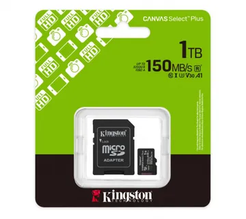 Kingston 1TB micSDHC Canvas Select Plus G3 150R+AD1TB micSDHC Canvas Select Plus G3 150R A1 V30 +AD - Umag