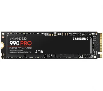 Samsung 990 Pro 2TB NVMe PCIe 4.0 M.2 SSD, R/W: 7450/6900 MB/s, (MZ-V9P2T0BW) - Umag