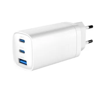 Gembird 3-port 67 W GaN USB PowerDelivery fast charger, white - Umag