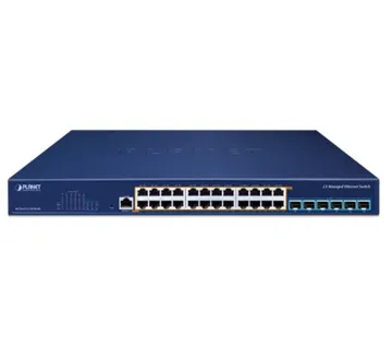 PLANET Layer 3 24-Port 2.5GBASE-T 95W 802.3bt PoE + 6-Port 10GBASE-X SFP+ Managed Ethernet Switch, 720W PoE budget, hardware- - Umag