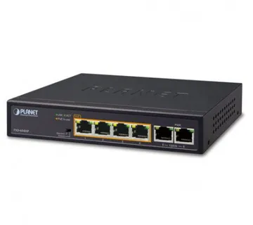Planet 6-port Desktop PoE Switch (4x 100Mbps RJ45 30W port 802.3at PoE (60W) 2x 100Mbps RJ45 - Umag