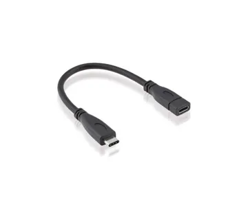 Roline USB-C kabel (M/F), 20V/5A, 0.15m, crni - Umag