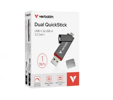 USB Dual QuickStick Verbatim 3.2 Gen1 32043 1TB, USB-C/USB-A - Umag