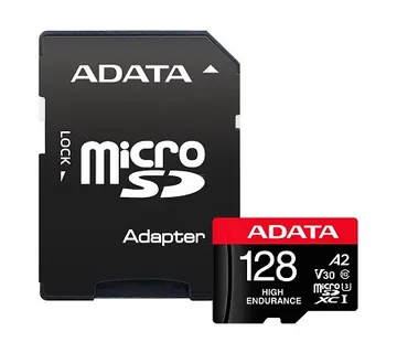 High Endurance ADATA 128 GB microSDXC, (Class 10, UHS-I U3, V30, A2) - cover