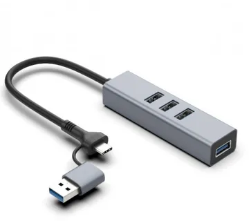 Asonic 2u1 4Port Hub USB 3.0,Tip A/C - Umag