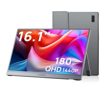 Prenosni monitor 16.1'' (41 cm) QHD IPS 180Hz, mHDMI, USB-C, zvočniki, ovitek, ARZOPA Z3FC - Umag