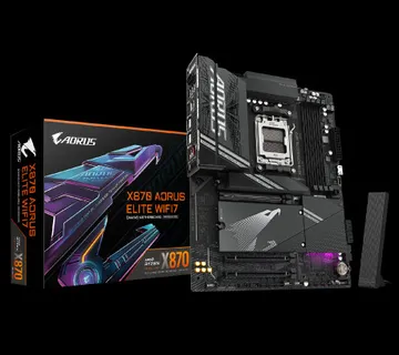 GIGABYTE Mainboard Desktop X870 AORUS ELITE WIFI7 (X870 AM5, 4xDDR5, 2.5GbE LAN, Wi-Fi 7) ATX - Umag