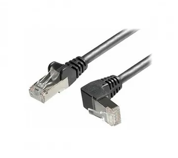 Transmedia Cat6A SFTP Patch Cable, RJ45 plug angled up, 0,5 m - Umag