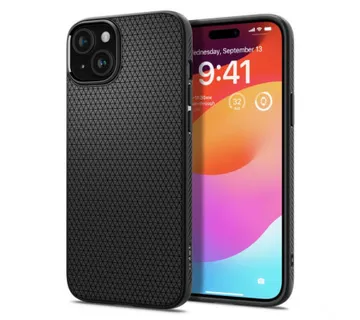 Spigen Liquid Air, zaštitna maska za telefon, mat crna - iPhone 15 (ACS06790) - Umag