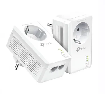 TP-Link AV1000 Powerline Gigabit mrežni adapter, 1000Mbps, dodatna strujna utičnica, 2×G-LAN, HomePlug AV2 (duplo pakiranje) - Umag