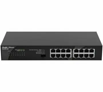 Ruijie switch 16-port unmanaged RG-ES116G16 10/100/1000 Mbps RJ45 Ports, Steel Case - Umag