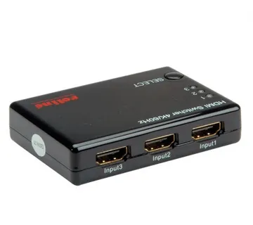 Roline HDMI trosmjerni preklopnik + daljinski upravljač, 4K (3 ulaza/1 izlaz) - Umag