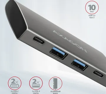 USB HUB AXAGON HMC-4G2 2xUSB3.2 Gen 2, 2xUSB-C - Umag