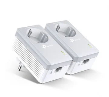 TP-Link AV600 Powerline mrežni adapter, 600Mbps, 1× mrežni ulaz, dodatna strujna utičnica, HomePlug AV (duplo pakiranje) - Umag