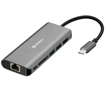 Sandberg USB-C Dock HDMI LAN SD USB,61W - Umag