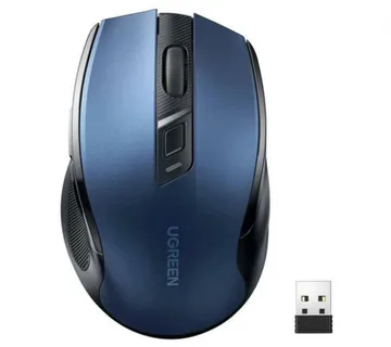 UGREEN MU006 bežični ergonomski miš, bluetooth, 4000 DPI, USB, plavo crni - Umag