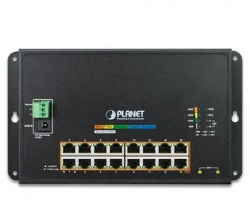 Planet Industrial 16-Port GbE 802.3at PoE 2-Port 100 1000X SFP Wall-mounted Managed Switch - Umag