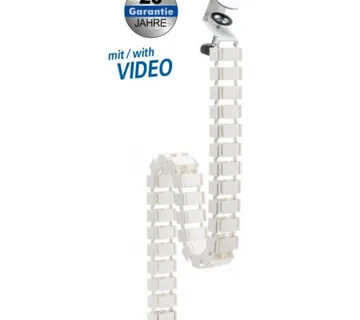 Transmedia Flexible Cable Management with clamp, White - Umag