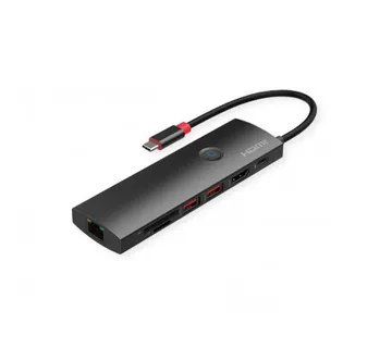 Roline USB-C multiport docking station, 1×4K HDMI, 2×USB 3.2 Gen 2, 1×USB Type C PD, 1×G-LAN, 1×SD/microSD Card Reader - Umag