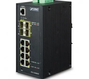 Planet Industrial 8 Gigabit Ports 4 SFP Managed Switch - Umag