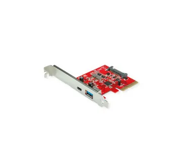 Roline PCIe ×4 adapter, USB3.2 Gen2, 1×USB-A + 1×USB-C - Umag