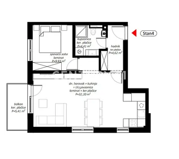 STAN U PRIZEMLJU 66m2 - NOVI MAROF - CENTAR