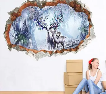 3D Dekorativna zidna naljepnica - Deer Family - cover