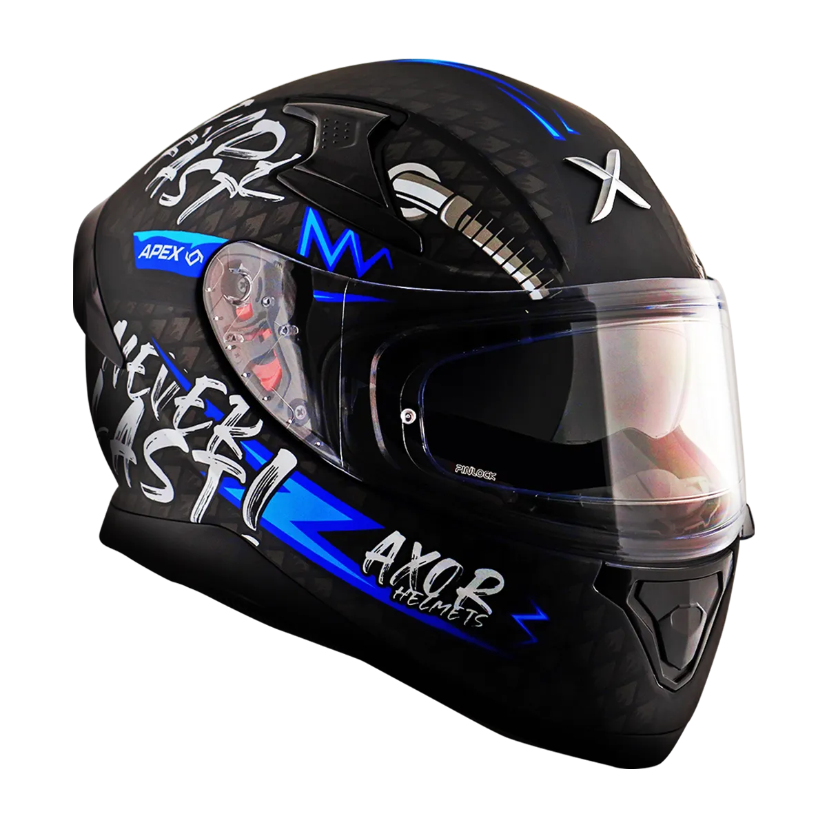 Kaciga AXOR APEX RIDEFAST mat crno/plava - cover