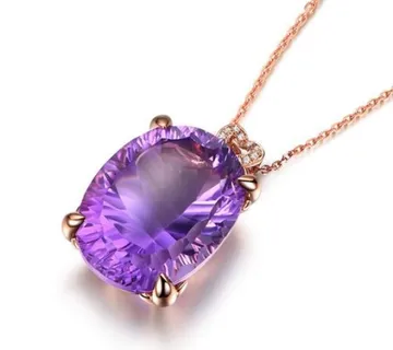 Ženski medaljon, Purple Stone, 18k pozlata - cover