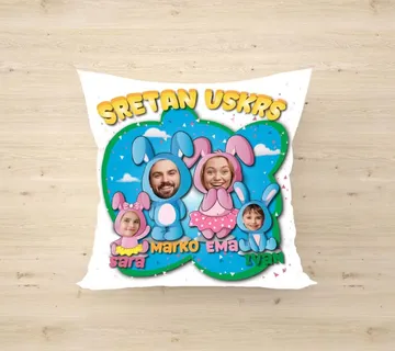 Personalizirani jastučić za obitelj Uskrs - cover