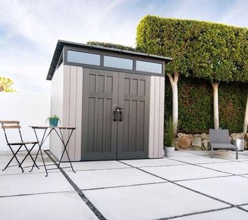 Plastična kućica-šupa-koliba Merkur 6,4 m² - 2,54m x 2,54m - SIVA - cover
