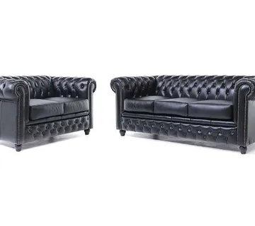 Chesterfield Set Garnitura Original Leather | 2 + 3 sjedišta | Black - cover