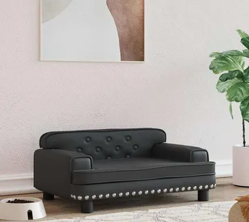 vidaXL Krevet za pse crni 70 x 45 x 30 cm od umjetne kože - Venlo