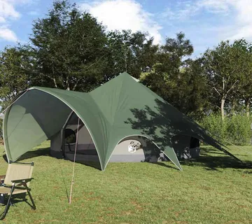 vidaXL Teepee šator za 7 osoba 7-osobni Zelena i Siva - Venlo