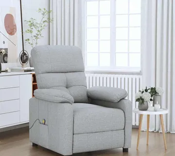 vidaXL Masažna fotelja od tkanine svjetlosiva - Venlo