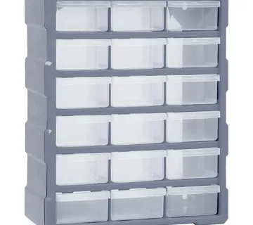 vidaXL Organizator s 18 srednjih ladica 38 x 16 x 47 cm - Venlo